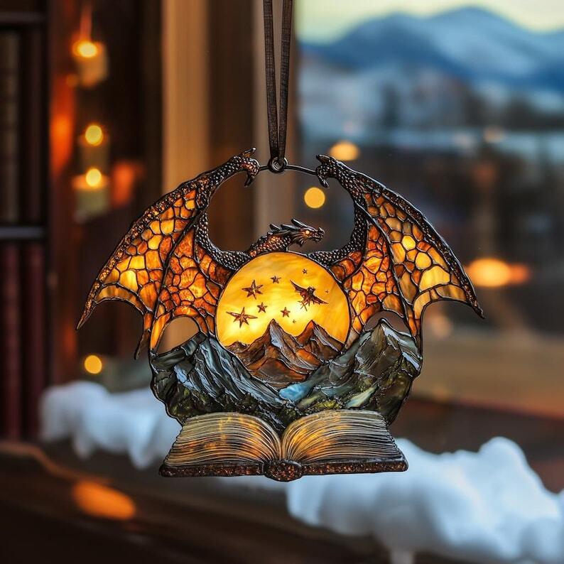 Night Court Suncatcher Ornament Fantasy Book Lover Acrylic Window Hanging Perfect Gift for Starlight Velaris Fans Bookish Decor for Readers