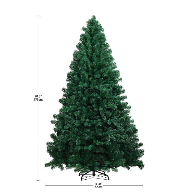 GTPLAYER 6.5ft Spruce Artificial Holiday Christmas Tree with 800 Branch Tips, Party Decoration Tree with Foldable Design Ornaments