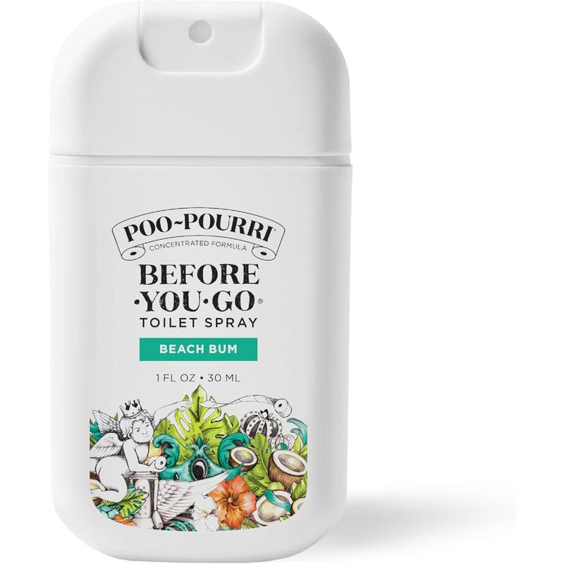 Poo-Pourri Before-You-Go Toilet Spray, Beach Bum, 1 Fl Oz Pocket Travel Size - Coconut, Orchid and Toasted Praline Poo-Pourri