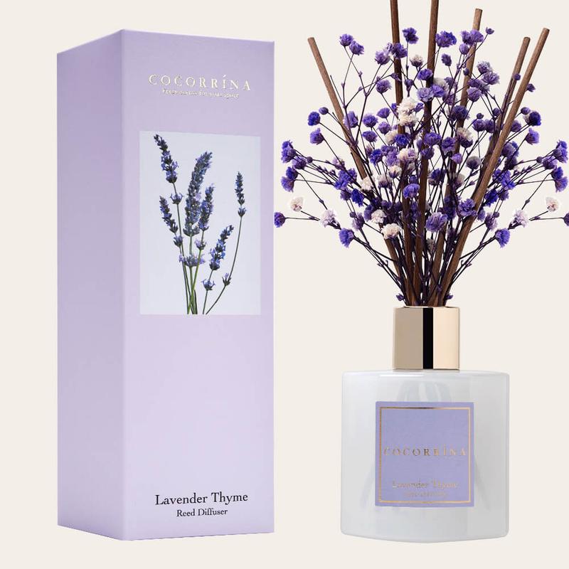 COCORRÍNA Lavender Thyme Reed Diffuser Set Floral Fragrance