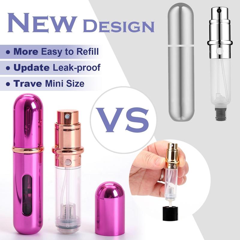 Travel Mini perfume Refillable Atomizer Container, Pocket Travel Size Cologne Sprayer, Perfume Scent Pump Case,  Empty spray bottle for Traveling and Outgoing 5ml