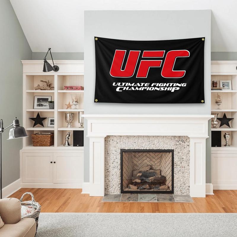 UFC Ultimate Fighting Champion Black Background Art Tapestry 3×5FT Bedroom Wall Art Tapestry For Family Dormitory Living Room