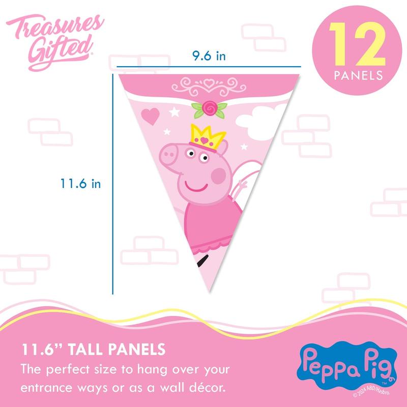 Princess Peppa Pig Party Banner & Princess Peppa Pig Pennants Kit