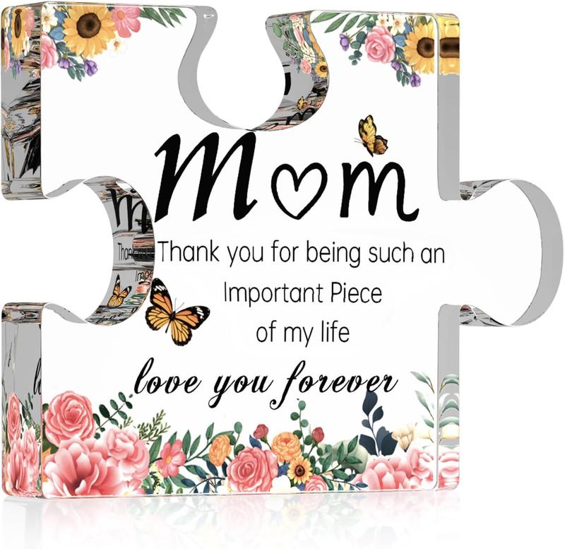 Gifts for Mom  Keepsake Sign Birthday Gifts Mothers Day Gifts from Daughter, 3.5 x 3.1 Inch  Puzzle Plaque Gifts for Mom  Mom Stepmom Mother in Law Grandma, Valentines Christmas Gift