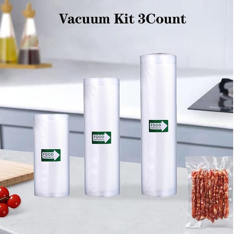 Vacuum Sealed Bag, 3 Rolls set 7 Layer Co Extruded Diamond Patterned Food Vacuum Preservation Bag, Vacuum Packaging Bag for Vacuum Sealing Machine