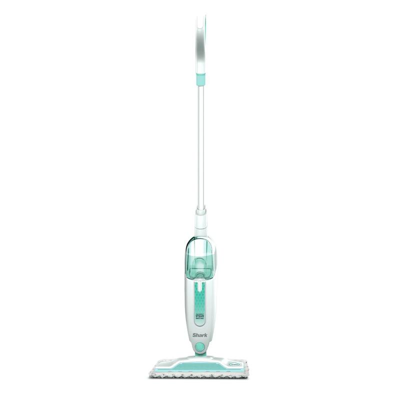 Shark S1000 Steam Mop with 2 Dirt Grip Pads, Lightweight, Safe for all Sealed Hard Floors like Tile, Hardwood, Stone, Laminate, Vinyl & More, Machine Washable, Removable Water Tank, White Seafoam