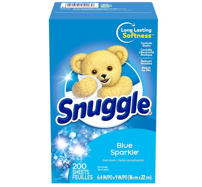 Snuggle Fabric Softener Dryer Sheets, Blue Sparkle, 200 Count