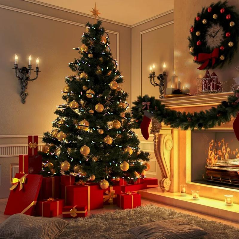 GTPLAYER 6.5ft Spruce Artificial Holiday Christmas Tree with 800 Branch Tips, Party Decoration Tree with Foldable Design Ornaments