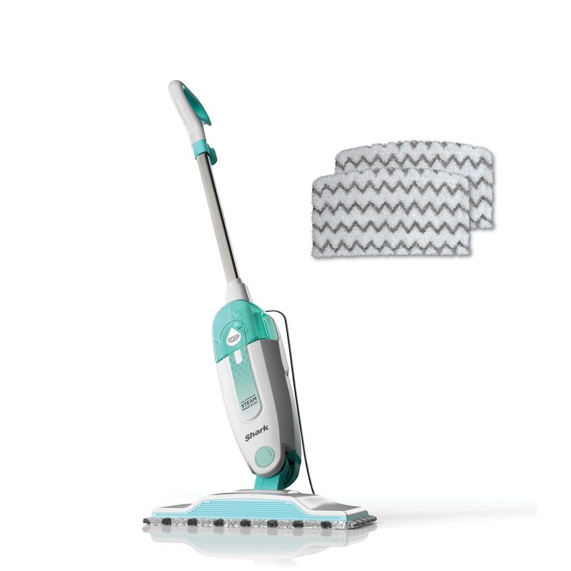 Shark S1000 Steam Mop with 2 Dirt Grip Pads, Lightweight, Safe for all Sealed Hard Floors like Tile, Hardwood, Stone, Laminate, Vinyl & More, Machine Washable, Removable Water Tank, White Seafoam