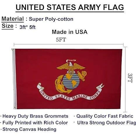 United States Marine Corp (USMC) Flag (3' x 5') - Officially Licensed