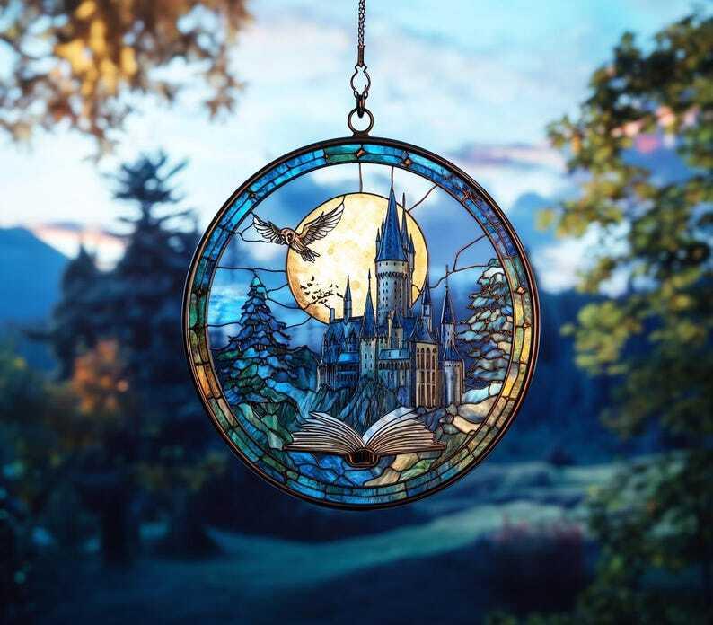 HGWs Wizard Castle Suncatcher, Hogwarts-Inspired Acrylic Ornament, Perfect Bookish Home Decor and Gift for Wizarding World and Book Lovers