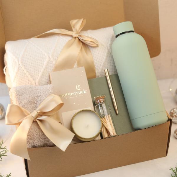 Thinking of You Gift Box with Blanket | Cozy Gift for Her | Christmas Gift Basket