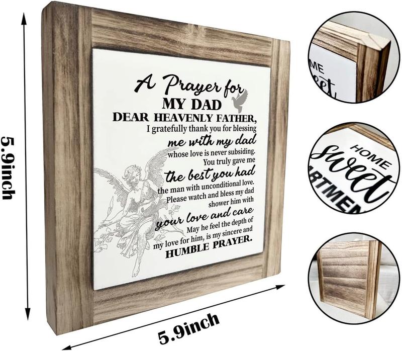 A Prayer for My Dad  Plaque Sign, Box  Plaques Desk Decor, Birthday Gift for Dad, Tabletop Plaque for Father's Day, Bonus Dad Gift, Father-in-Law Gift,  Dad Plaque from Son or Daughter