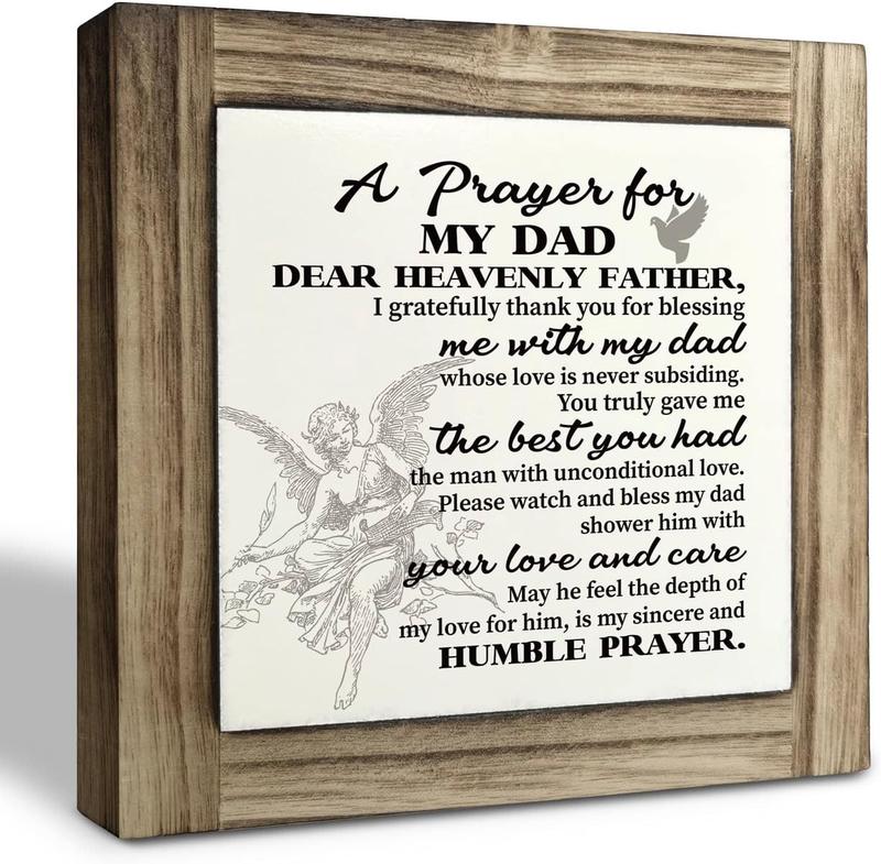 A Prayer for My Dad  Plaque Sign, Box  Plaques Desk Decor, Birthday Gift for Dad, Tabletop Plaque for Father's Day, Bonus Dad Gift, Father-in-Law Gift,  Dad Plaque from Son or Daughter