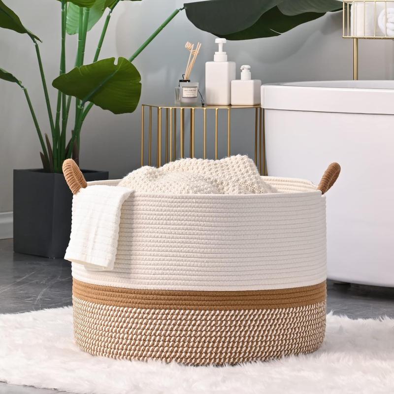 [Multi - Use] Large Woven Blanket Basket (20