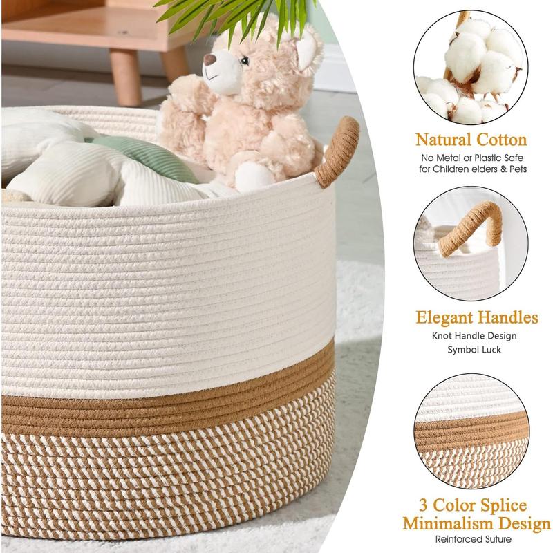 [Multi - Use] Large Woven Blanket Basket (20