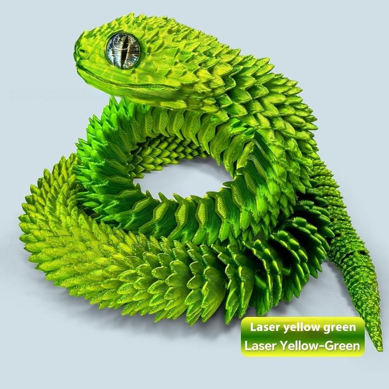 3D Printed Snake Statue, 1 Count Colorful Gradient Design Snake Ornament, Joint Movable Snake Decoration, Party Gift for Friends