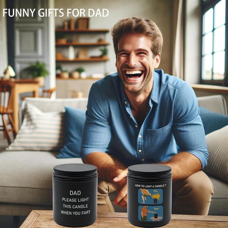 Gifts for Dad from Daughter Son - Best Dad Ever Gifts, Funny Fathers Day & Birthday &Thanksgiving & Christmas Gifts, Scented Candle Set(Sandalwood, Wooden Pine)