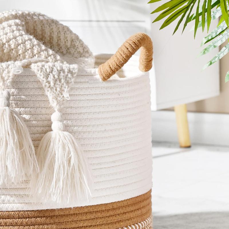 [Multi - Use] Large Woven Blanket Basket (20