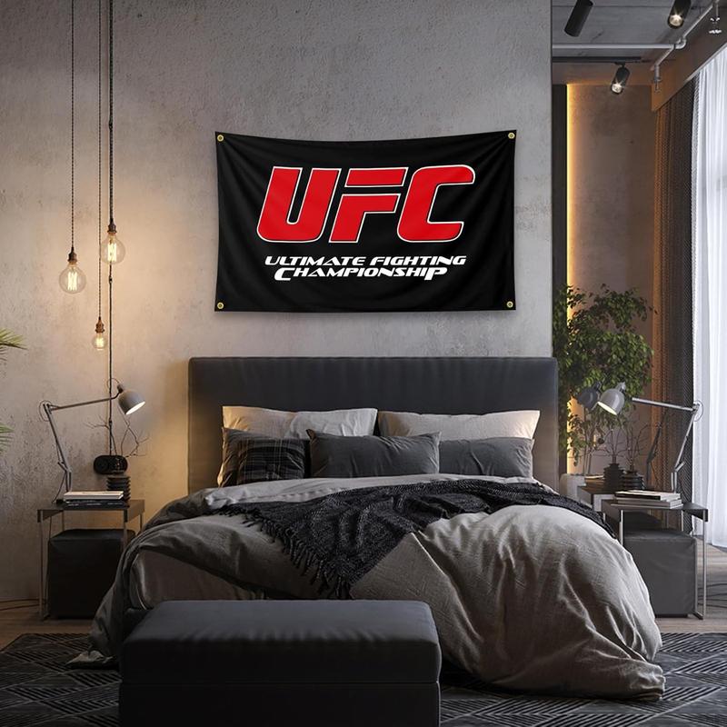 UFC Ultimate Fighting Champion Black Background Art Tapestry 3×5FT Bedroom Wall Art Tapestry For Family Dormitory Living Room