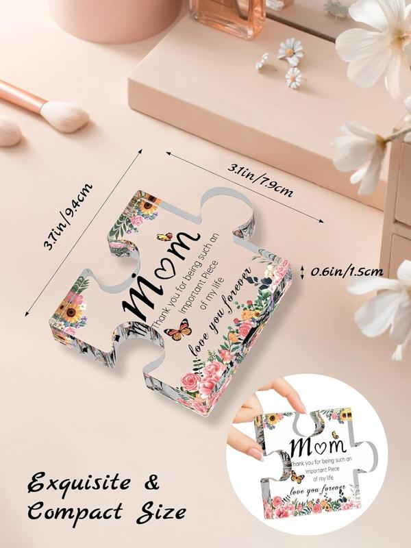 Gifts for Mom  Keepsake Sign Birthday Gifts Mothers Day Gifts from Daughter, 3.5 x 3.1 Inch  Puzzle Plaque Gifts for Mom  Mom Stepmom Mother in Law Grandma, Valentines Christmas Gift