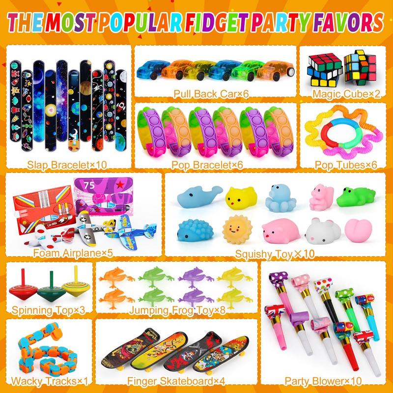 Christmas gift 120 Pcs Goodie Bag Stuffers, Pinata Stuffers, Treasure Box Toys for Classroom, Prize Box, Fidget Toys Bulk, Carnival Prizes and Party Favors for Kids