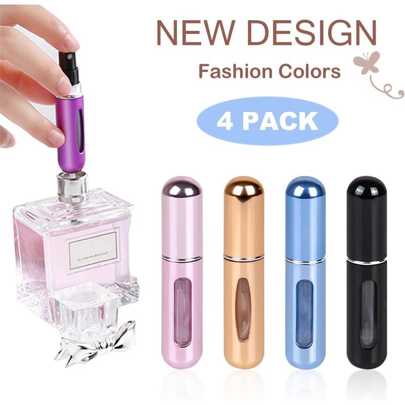 Travel Mini perfume Refillable Atomizer Container, Pocket Travel Size Cologne Sprayer, Perfume Scent Pump Case,  Empty spray bottle for Traveling and Outgoing 5ml