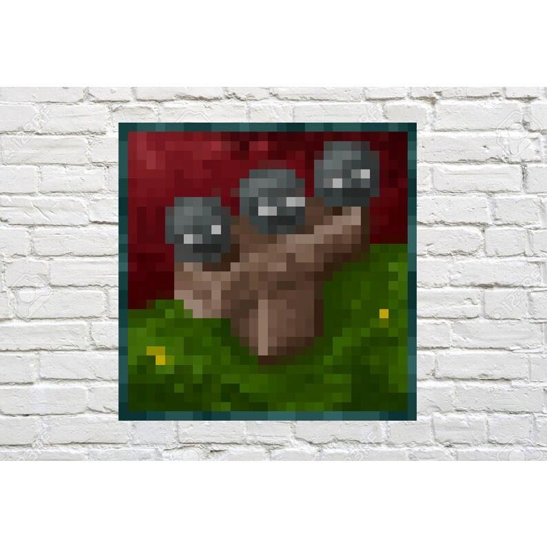 WITHER Minecraft Pixel Painting Poster Unframed