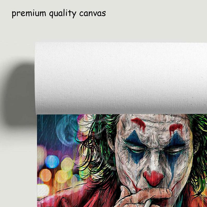 Joker Character Pattern Unframed Painting, 1 Count Modern Canvas Wall Art, Wall Decor for Home Living Room Bedroom Office School