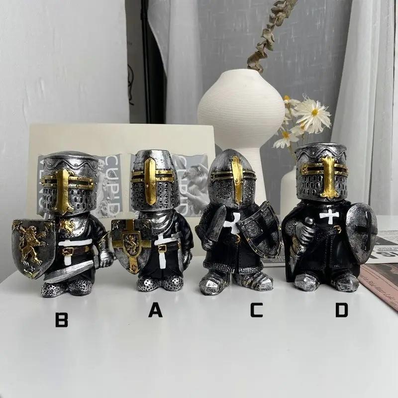 Medieval Guard Statue Decoration, 1 Count Mini Medieval Guard Statue Desktop Ornament, Home Decor for Living Room Bedroom Office Car