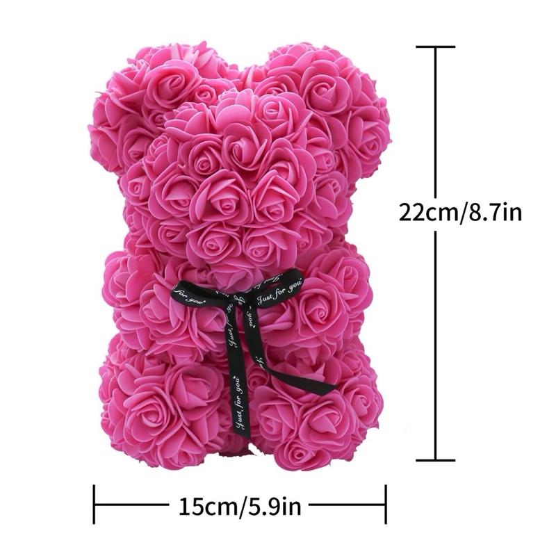 Valentine’s Day bear design artificial rose decretive artificial flower decorations gift for girlfriend Mother’s Day birthday gift life like Valentine’s Day deals