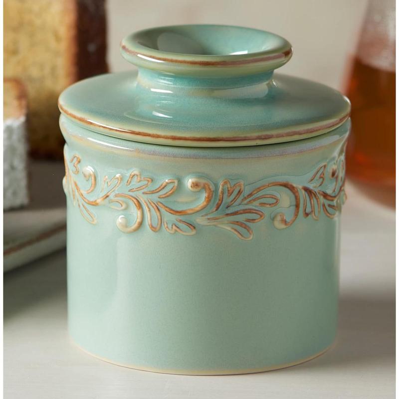 The Original crock,a Countertop French Ceramic Butter Dish Keeper for Spreadable Butter, Antique Collection