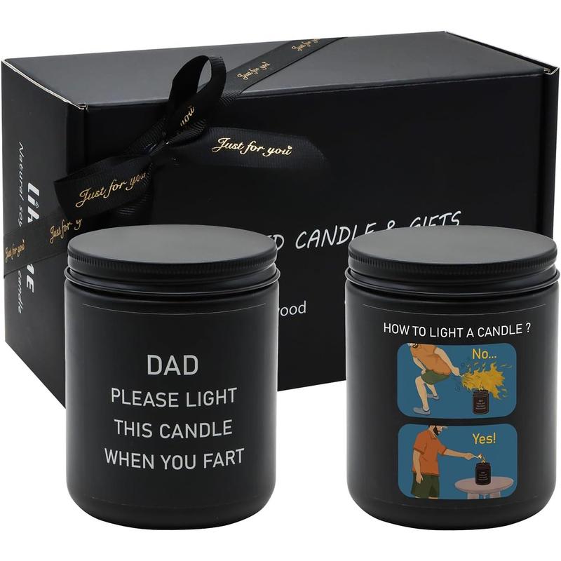 Gifts for Dad from Daughter Son - Best Dad Ever Gifts, Funny Fathers Day & Birthday &Thanksgiving & Christmas Gifts, Scented Candle Set(Sandalwood, Wooden Pine)