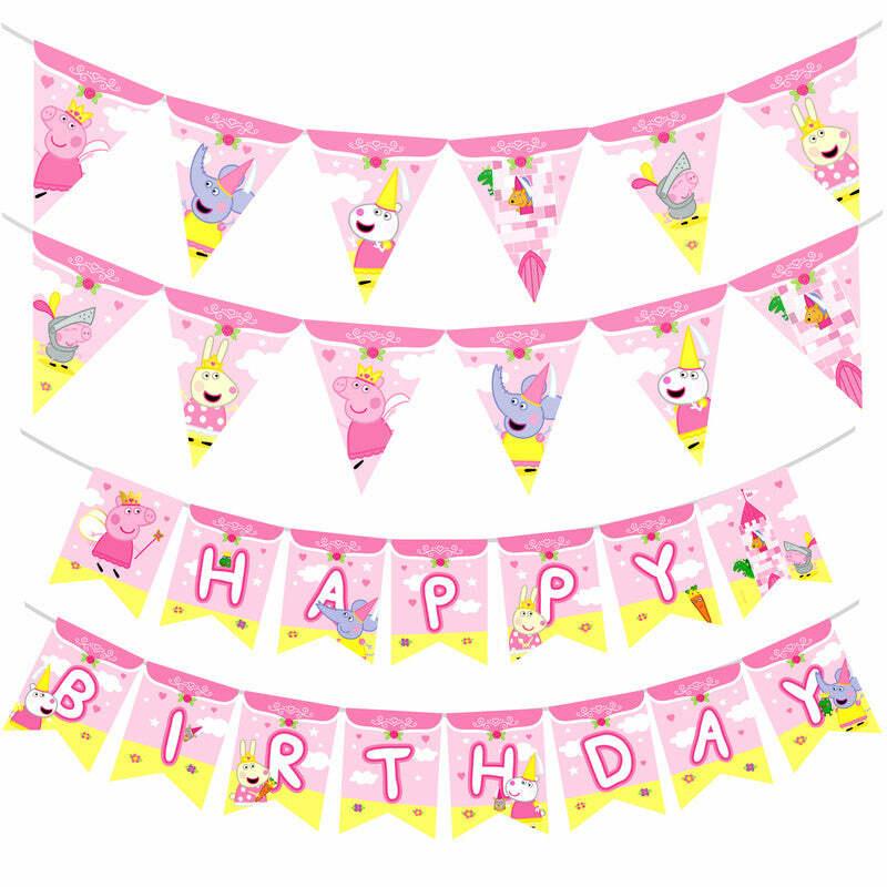 Princess Peppa Pig Party Banner & Princess Peppa Pig Pennants Kit