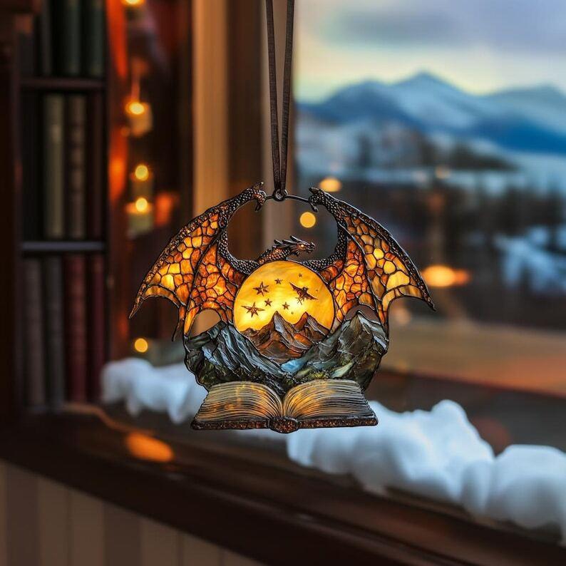 Night Court Suncatcher Ornament Fantasy Book Lover Acrylic Window Hanging Perfect Gift for Starlight Velaris Fans Bookish Decor for Readers