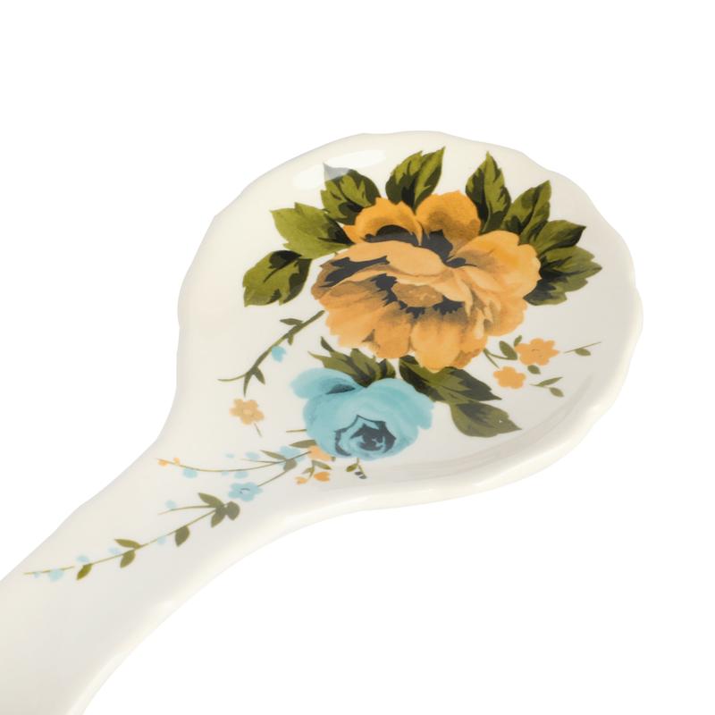 The Pioneer Woman Vintage Floral Paper Towel Holder with Rose Shadow Spoon Rest Set Kitchen Organiser