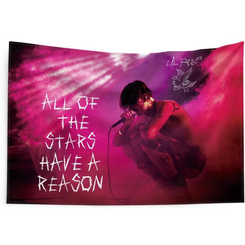 Tapestry Lil Peep Bedroom Aesthetics Lil Peep Pink Tapestry Wall Hanging for Bedroom Pop Art Home Decor for Living Room Dorm Decor Curtain Balcony Partition 40x 60Inch Type 2