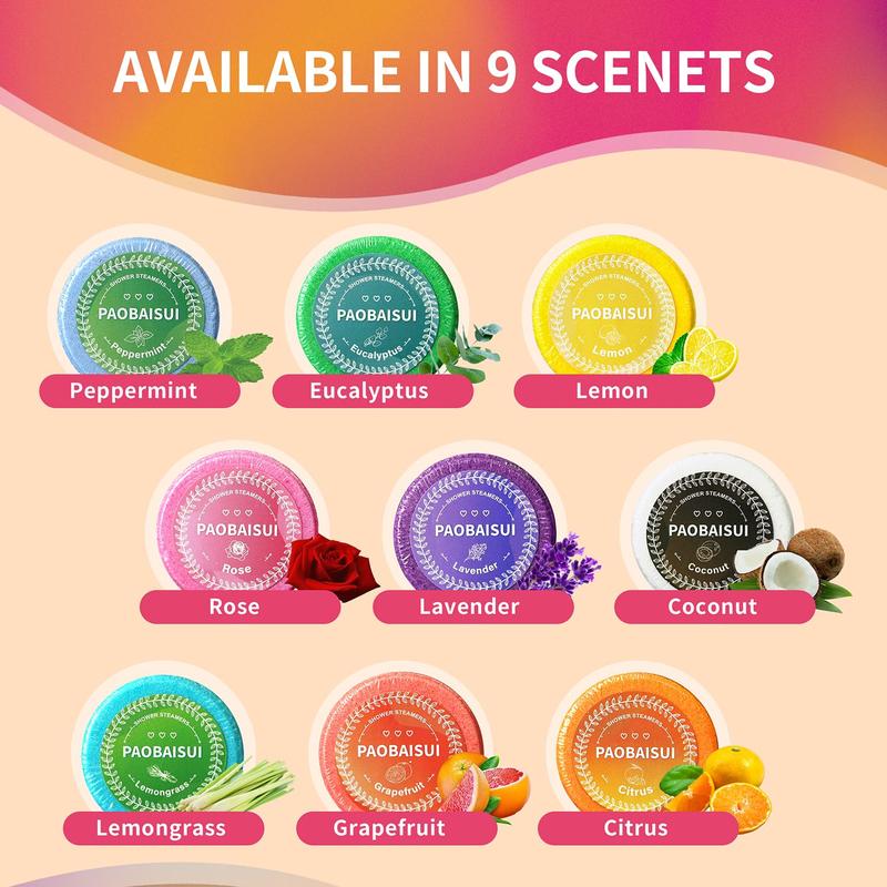 9-Pack Shower Steamers Aromatherapy – Shower Tablets with Essential Oils, Stress Relief & Spa Gifts for Women, Perfect Birthday Gifts for Her