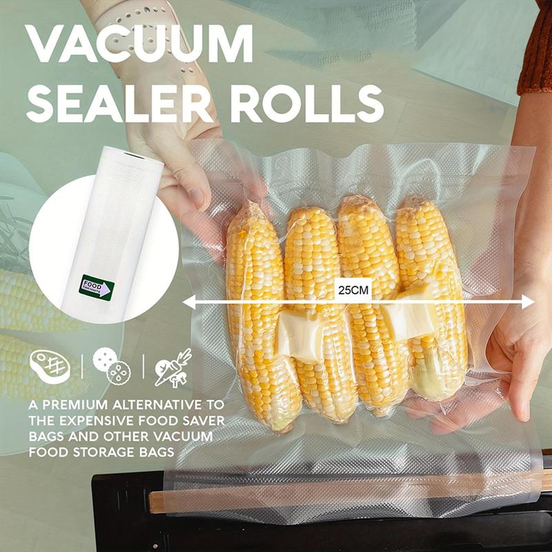 Vacuum Sealed Bag, 3 Rolls set 7 Layer Co Extruded Diamond Patterned Food Vacuum Preservation Bag, Vacuum Packaging Bag for Vacuum Sealing Machine