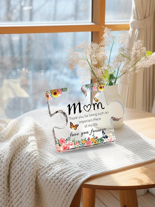 Gifts for Mom  Keepsake Sign Birthday Gifts Mothers Day Gifts from Daughter, 3.5 x 3.1 Inch  Puzzle Plaque Gifts for Mom  Mom Stepmom Mother in Law Grandma, Valentines Christmas Gift