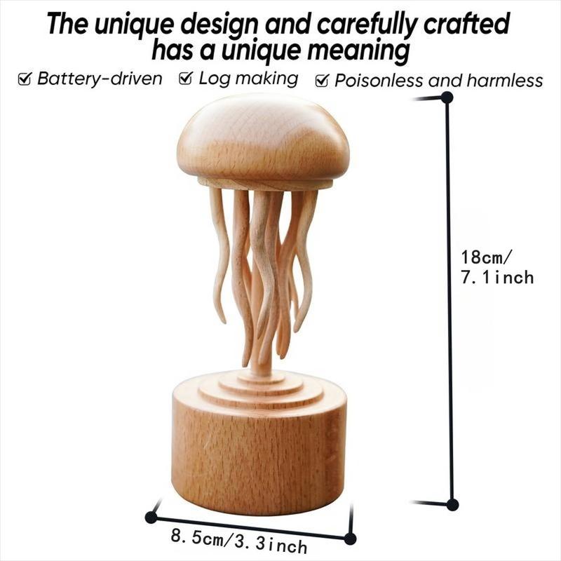 Yoonispro Handmade Self-healing Wooden Mechanical Jellyfish Creative Gift for Christmas or Birthday New House Decoration Supplies