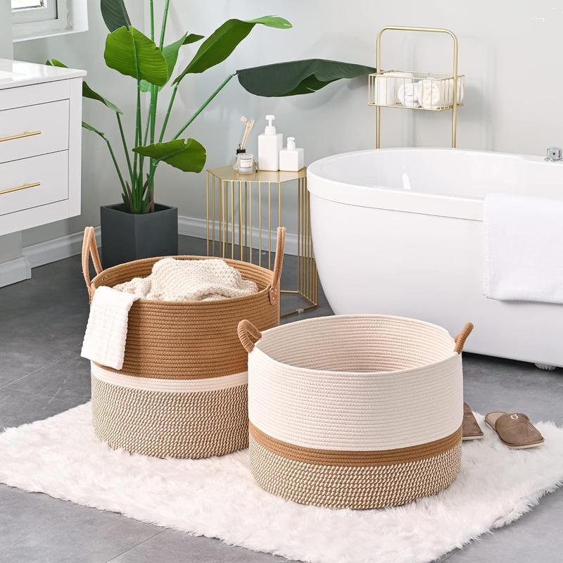 [Multi - Use] Large Woven Blanket Basket (20