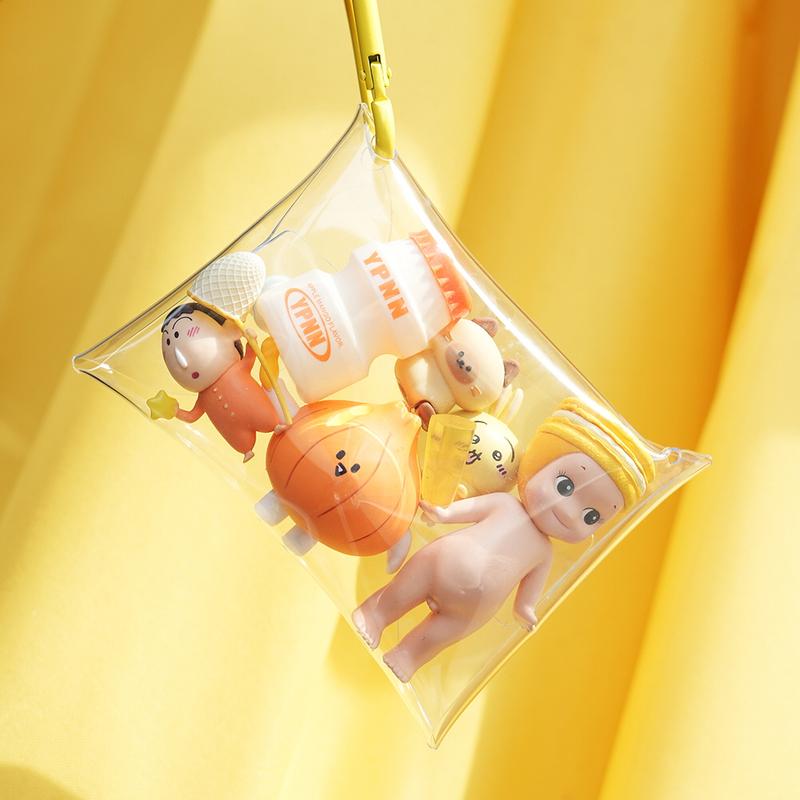 Clear Mini Gacha Figure Carrying Storage Pouch Random Toy Figure Collecting Pouch 2PCS SET- Kpop style, korea Brand