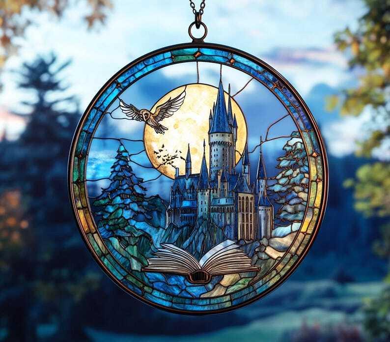 HGWs Wizard Castle Suncatcher, Hogwarts-Inspired Acrylic Ornament, Perfect Bookish Home Decor and Gift for Wizarding World and Book Lovers