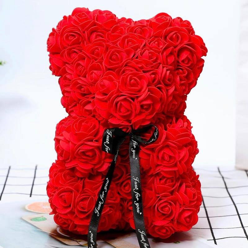 Valentine’s Day bear design artificial rose decretive artificial flower decorations gift for girlfriend Mother’s Day birthday gift life like Valentine’s Day deals