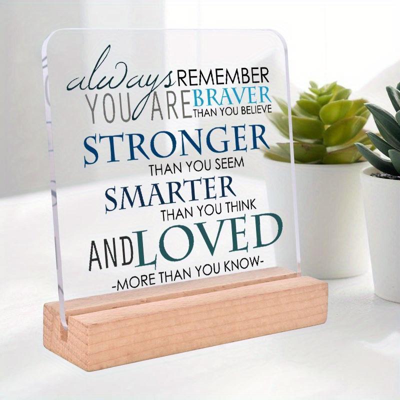 You Are Enough Proud Of You Sign, 1 Count Inspirational Encouragement Sign, Desktop Decoration Sign for Home Office, Gift for Women Friends