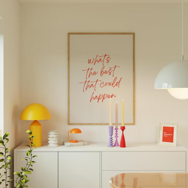 What The Best Could Happen Letter Print Unframed Painting, 1 Count Modern Encouragement Wall Art, Wall Decor for Home Living Room Bedroom