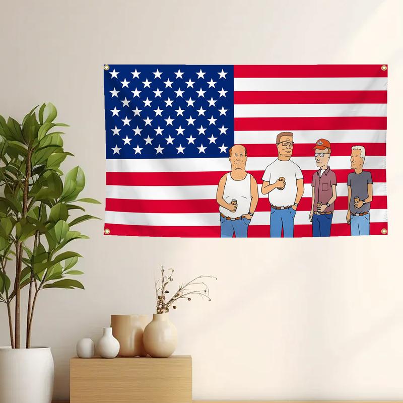 King of the Hill TV Show flag Polyester banner 3*5FT durable anti-fading and anti-ultraviolet university dormitory party bedroom decoration flag