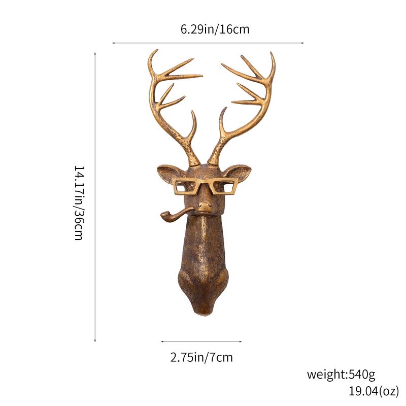 1PCS New Animal Deer Head Home Wall Hanging Resin Decorative Crafts Decoration Retro Gift Landscape Ornaments Hangable home decor living room unique