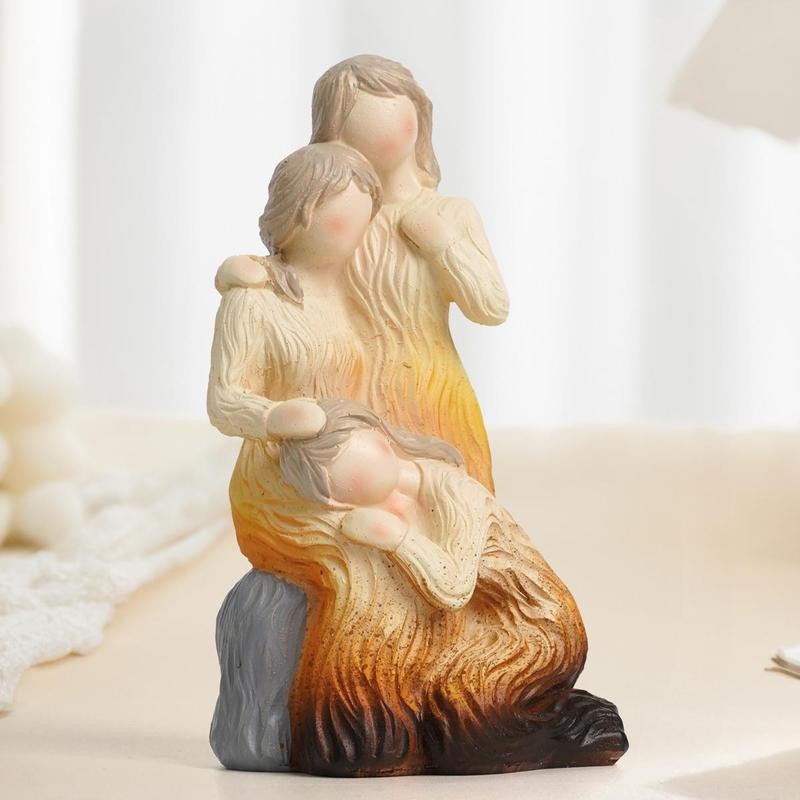 Resin Three Sisters Design Decorations, 1 Count Creative Family Series Statues, Exquisite Desktop Ornaments for Home & Office